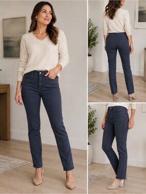 NYDJ Women's Straight Leg Jeans in Navy